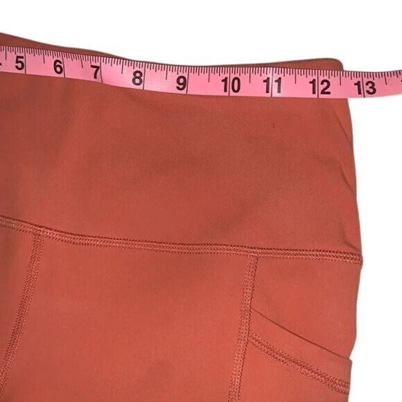 Yogalicious High-Waisted Leggings With Pockets Rust Orange S 86% Polyester 14% S - Picture 11 of 12